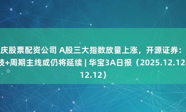重庆股票配资公司 A股三大指数放量上涨，开源证券：科技+周期主线或仍将延续 | 华宝3A日报（2025.12.12）